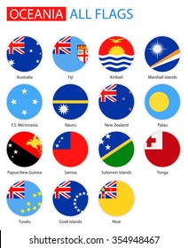 Flat Round Flags Of Oceania - Full Vector Collection
Vector Set of Oceanian Flag Icons:
Australia and Oceania
