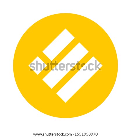 Flat round gold icon Binance USD (BUSD) coin.