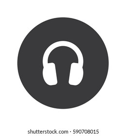 Flat round headphones icon