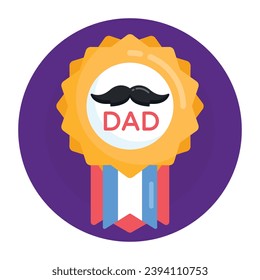 A flat round icon of father day banner, editable design 