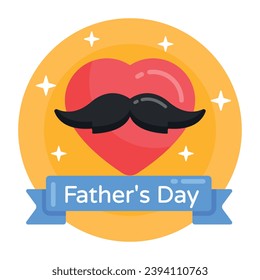 A flat round icon of father day banner, editable design 