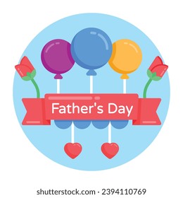 A flat round icon of father day banner, editable design 