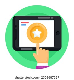 Flat round icon of loyalty point