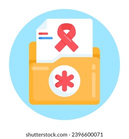 Flat round icon of prescription 