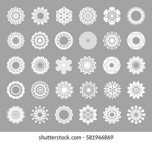 Flat Round Mandala Oriental Decoration Ornament. Abstract Decoration Element for use in graphic design. Silhouette. Background. Vector