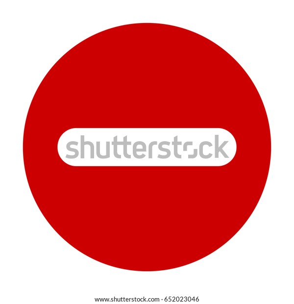 Flat Round Minus Sign Red Icon Button Negative Symbol Isolated On White Background Vector Eps10 4370