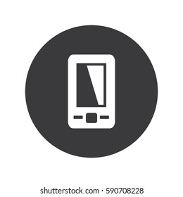 Flat round mobile phone icon