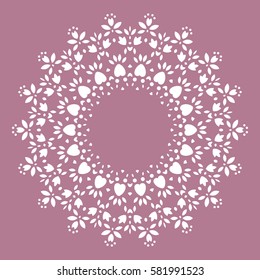 Flat Round Oriental Decoration Ornament. Abstract Background Element. Vector