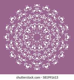 Flat Round Oriental Decoration Ornament. Abstract Background Element. Vector