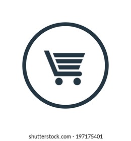 flat round shopping cart icon