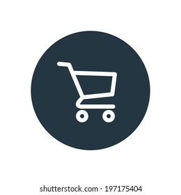 flat round shopping cart icon