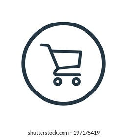 flat round shopping cart icon