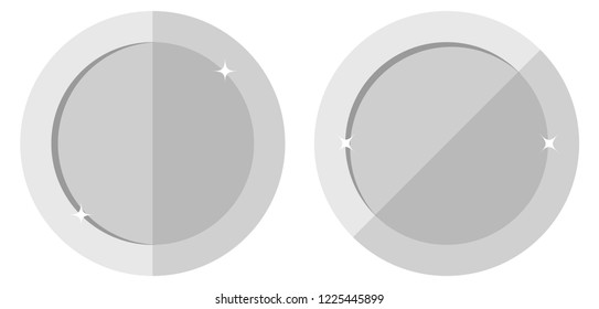 Flat round Silver coins variation. Badge. Casino currency, gambling coin, vector illustration isolated on white background. Vector icon, symbol, money, casino gambling. EPS10