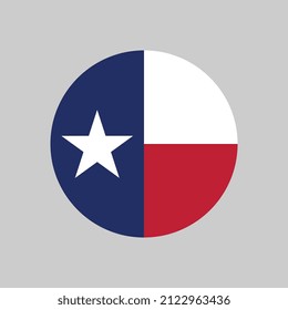 Flat Round Texas Flag Icon