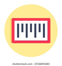 A flat rounded design icon of barcode