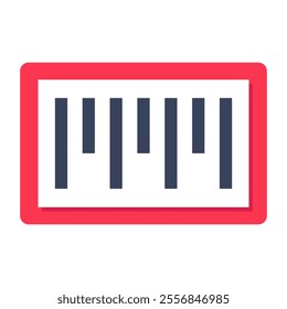 A flat rounded design icon of barcode