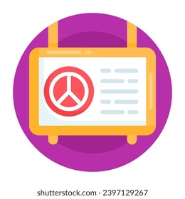 A flat rounded icon of global peace protection is easy to use and download 