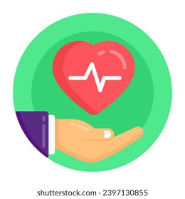 A flat rounded icon of healthcare is easy to use and download 