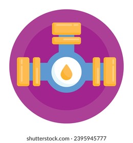 Un icono plano redondeado de la válvula de aceite es fácil de usar y descargar 