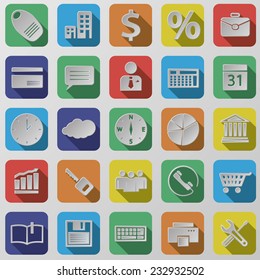 Flat rounded isolated colored web / mobile / seo / media icon vector set