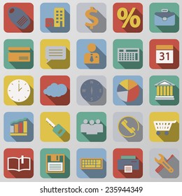 Flat rounded isolated colored web / mobile / seo / media icon vector set