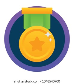 Flat rounded military badge icon 