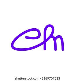 flat rounded monogram letter em logo template