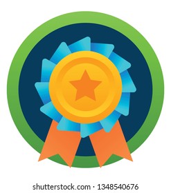 Flat rounded star badge icon