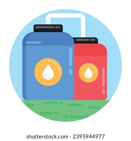 A flat rounded style icon of oil barrel 