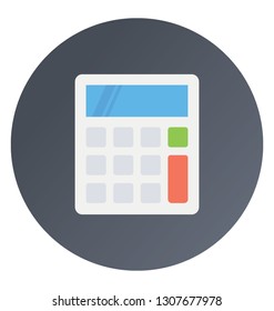 Flat rounded vector icon of calculator.