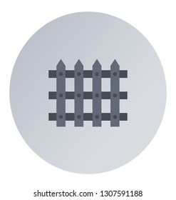 Flat rounded vector icon of fence.