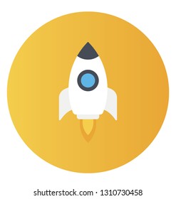 Flat rounded vector icon of launching.