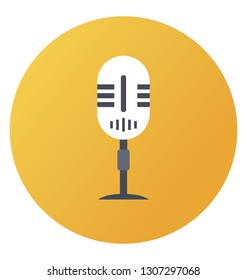 Flat rounded vector icon of mike.