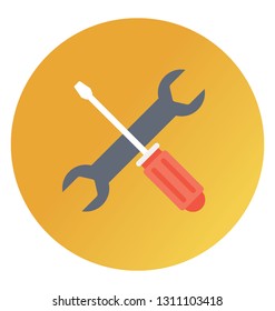Flat rounded vector icon of technical support.