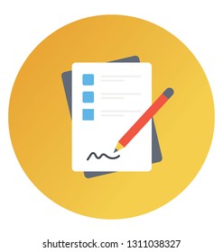 Flat rounded vector icon of todo list.