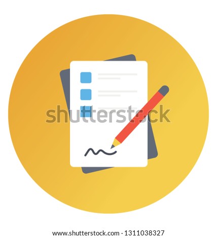 Flat rounded vector icon of todo list.