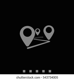 Flat route icon.