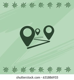 Flat route icon.