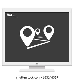 Flat route icon.