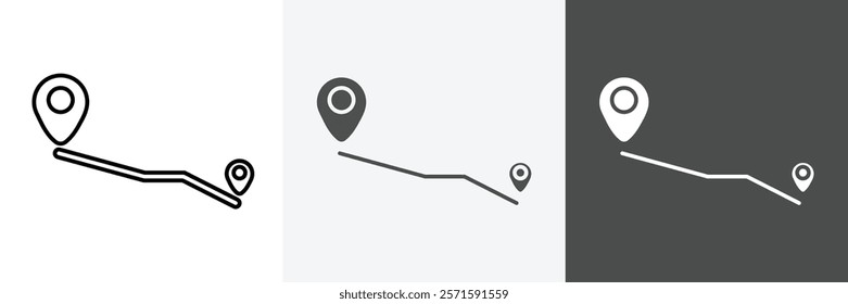 Flat route location set vector art