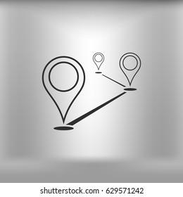 Flat Route Location Vector Icon. Concept Of Path Or Road. Journey Illustration.