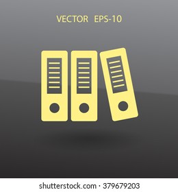 Flat  Row of binders icon, vector illustration