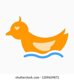 Flat rubber duck pixel perfect vector icon