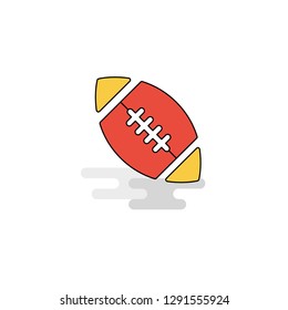 Flat Rugby ball  Icon. Vector