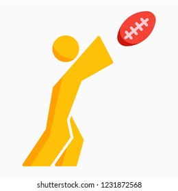Flat rugby vector icon