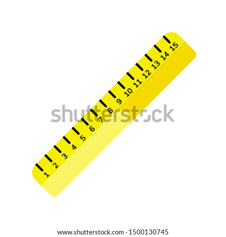 Flat ruler icon isolated on white background. Element for graphic and web design. Vector illustration.
