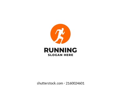 Flachläufer-Athleten Logo-Design Vektorgrafik