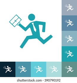 flat running man icon business theme