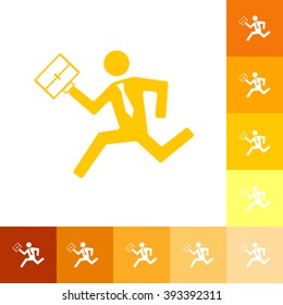 flat running man icon business theme