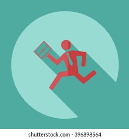 flat running man icon business theme